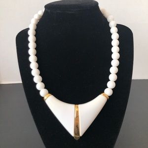☀️ Monet White Ans Gold Tone Necklace